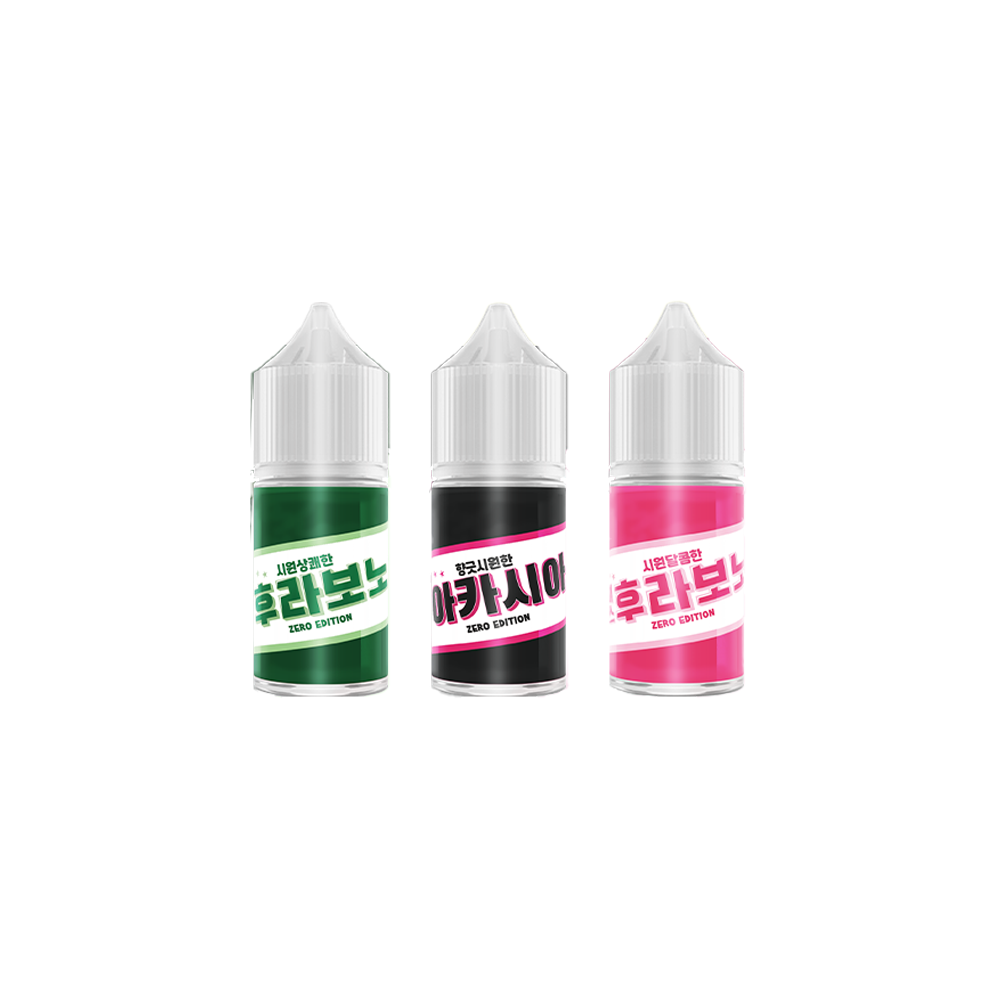 ★5+1★ [무니코틴] 껌시리즈 3가지맛 입호흡 액상 30ml